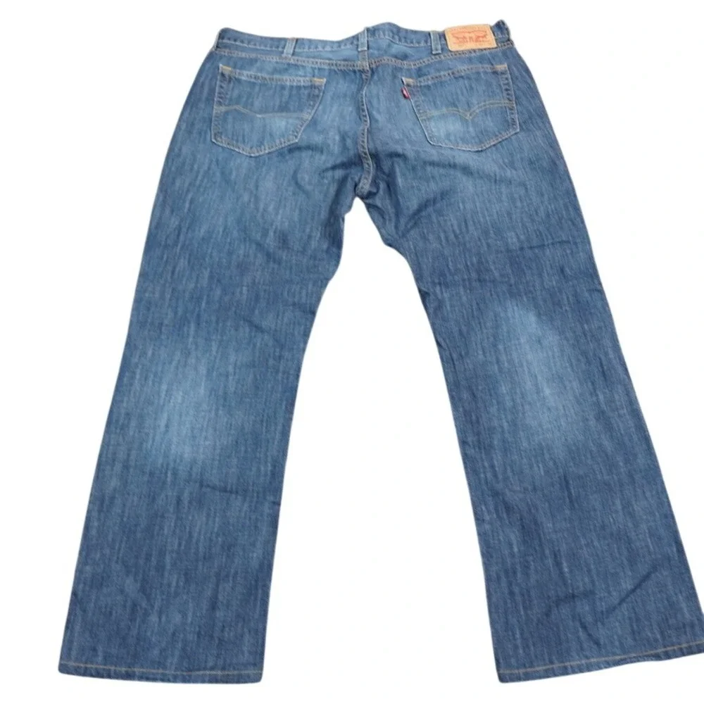 Levis 527 Jeans Mens 42x30 Blue‎ Medium Wash Bootcut Denim Cowboy Baggy Fading
